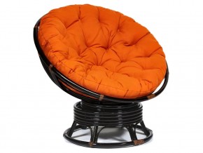 Кресло-качалка Papasan w 23/01 B с подушкой Antique brown, ткань Оранжевый в Волчанске - volchansk.магазин96.com | фото