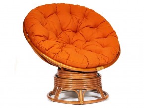 Кресло-качалка Papasan w 23/01 B с подушкой Cognac, ткань Оранжевый в Волчанске - volchansk.магазин96.com | фото