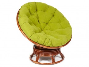 Кресло-качалка Papasan w 23/01 B с подушкой Pecan, флок Олива в Волчанске - volchansk.магазин96.com | фото